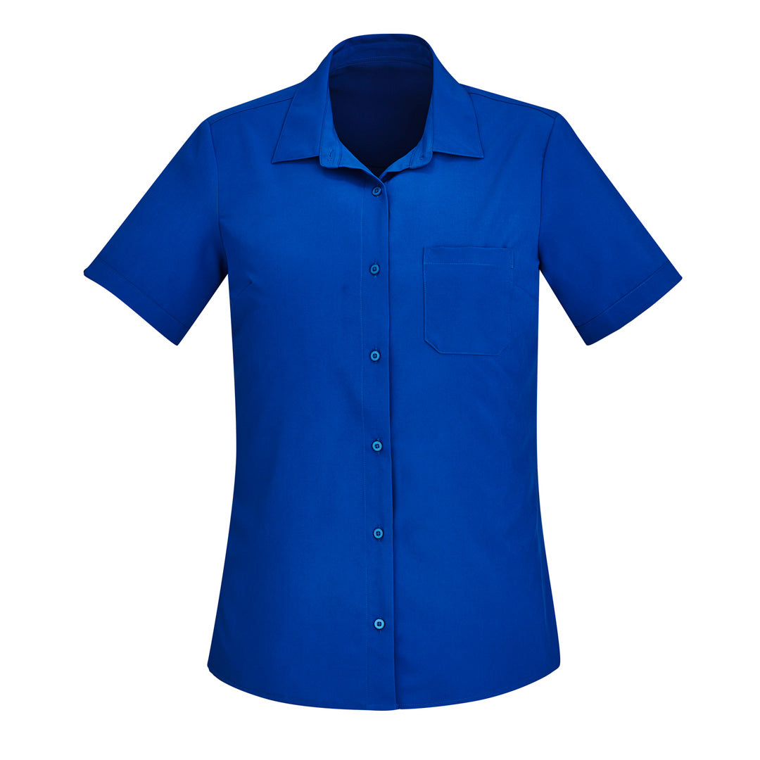 Biz Care The Florence Shirt | Ladies | Short Sleeve Electric Blue Shirts & Tops