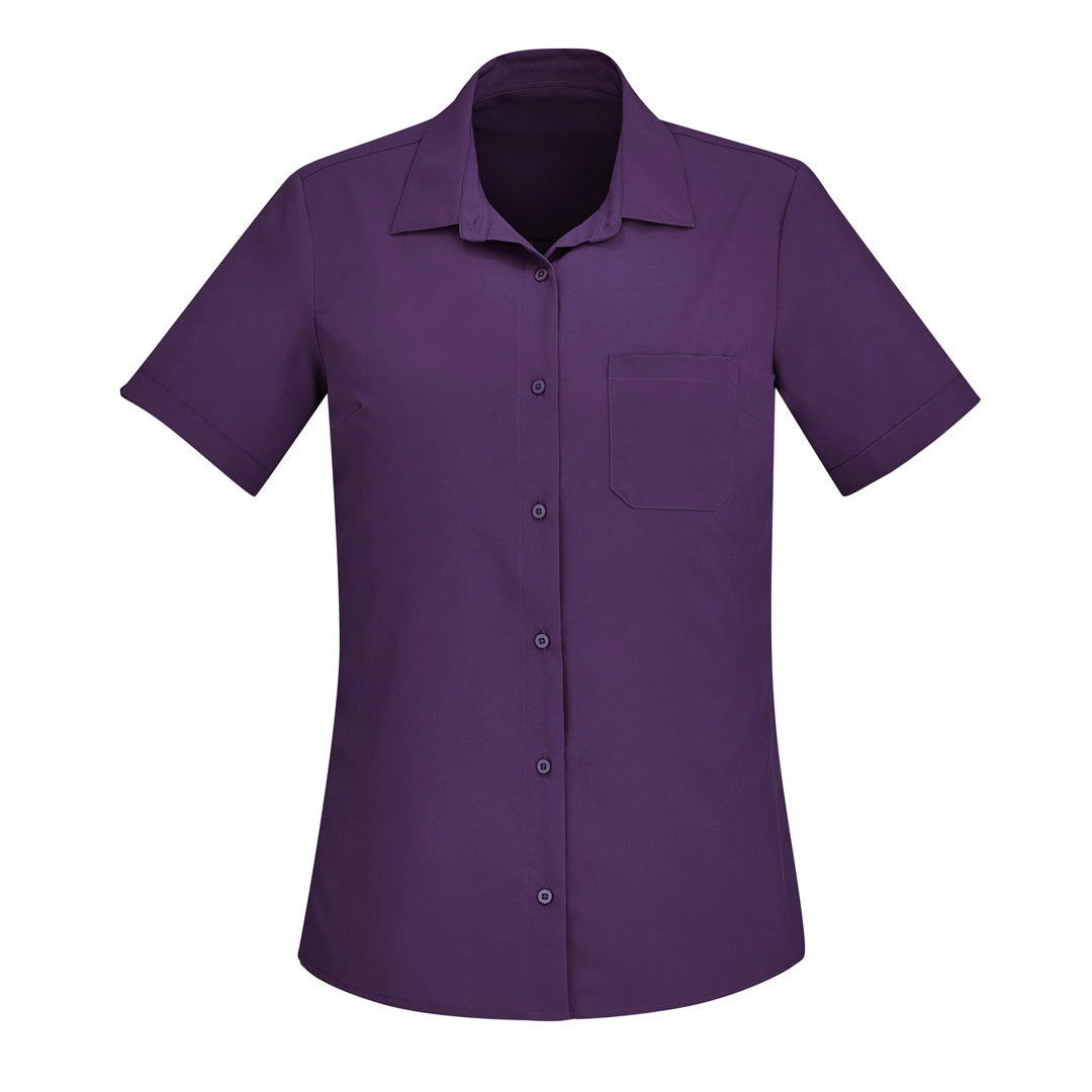 Biz Care The Florence Shirt | Ladies | Short Sleeve Purple Shirts & Tops