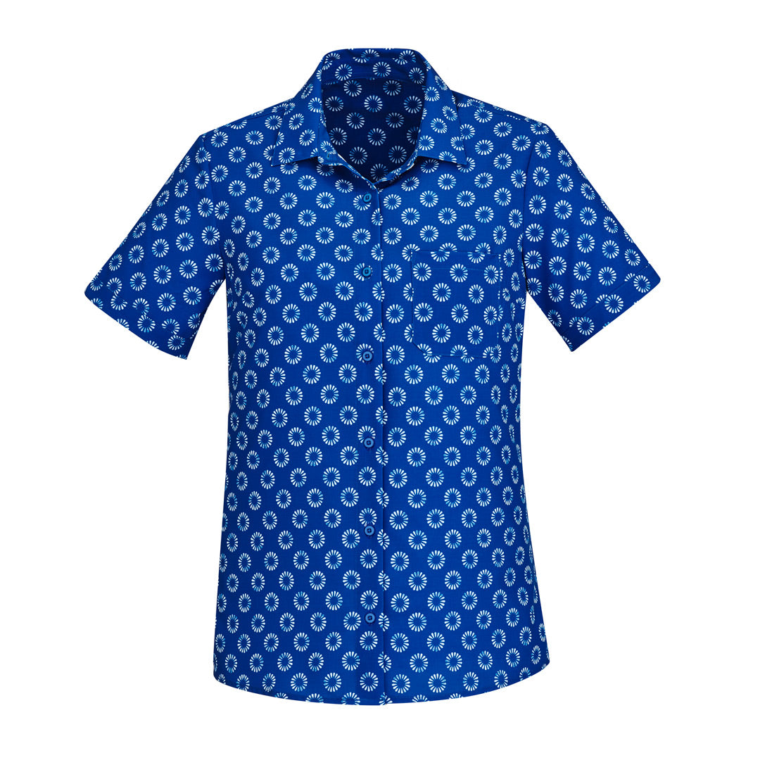 Biz Care The Daisy Shirt | Ladies | Short Sleeve Electric Blue Shirts & Tops