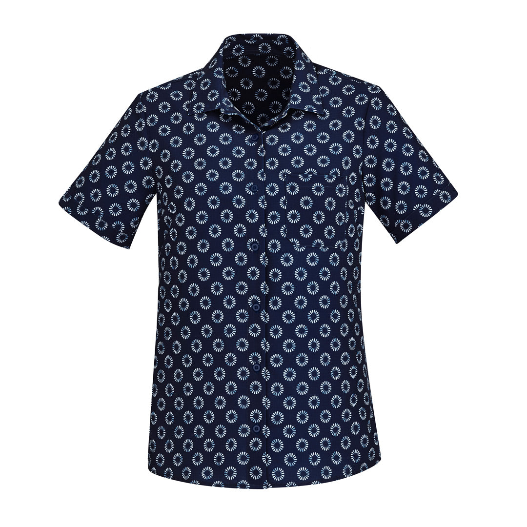 Biz Care The Daisy Shirt | Ladies | Short Sleeve Navy Shirts & Tops