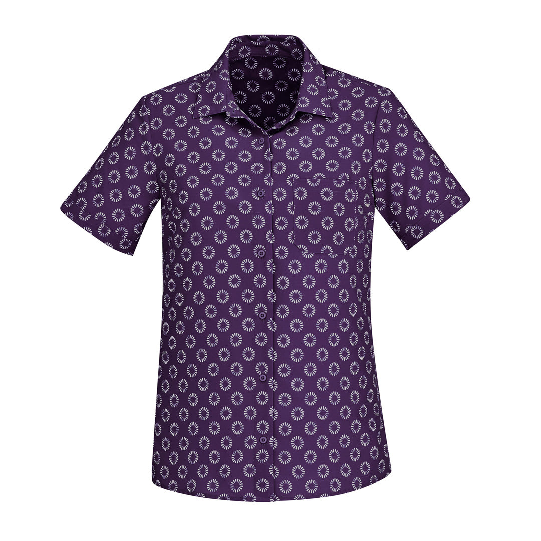 Biz Care The Daisy Shirt | Ladies | Short Sleeve Purple Shirts & Tops