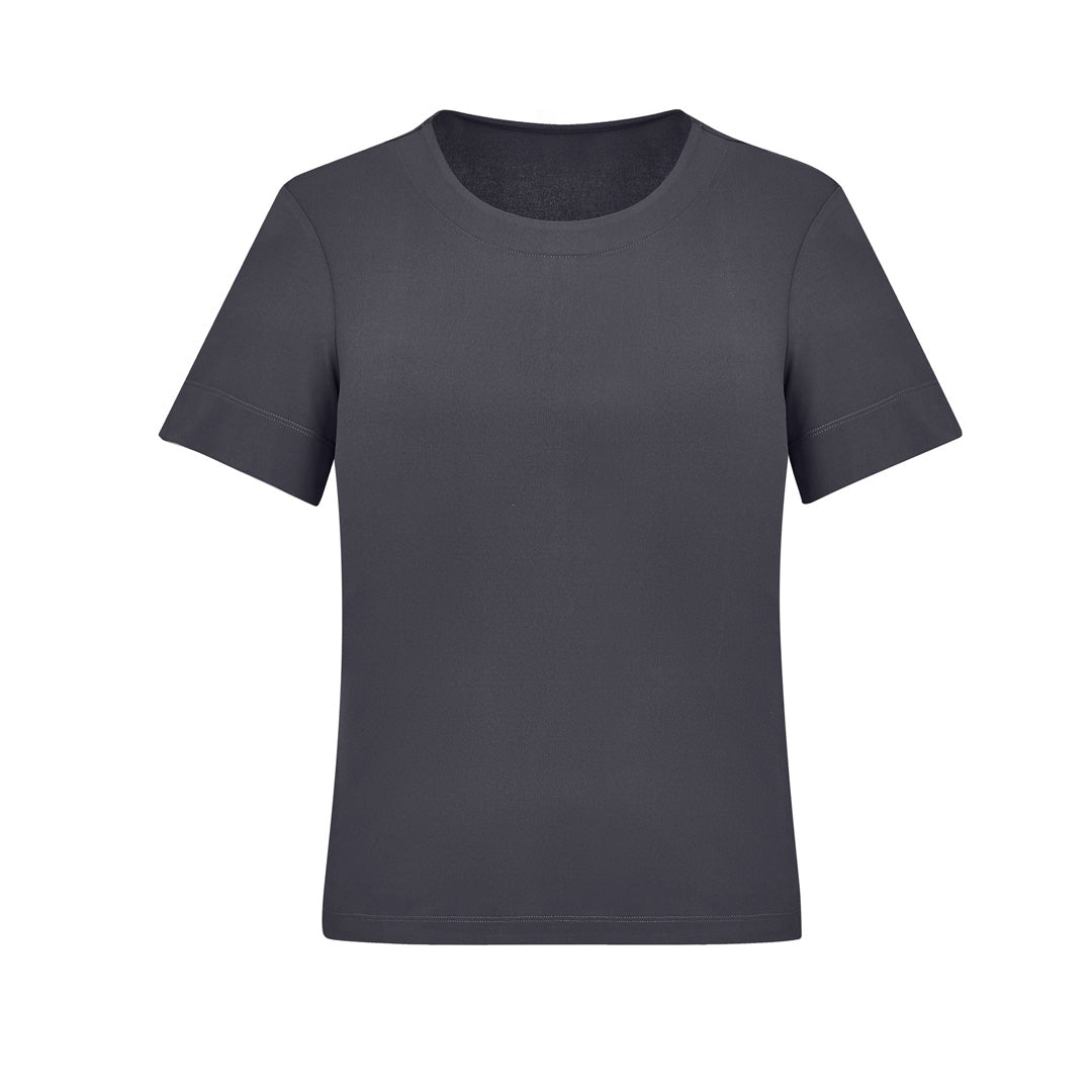 Biz Care The Marley Jersey Top | Ladies | Short Sleeve Charcoal Shirts & Tops