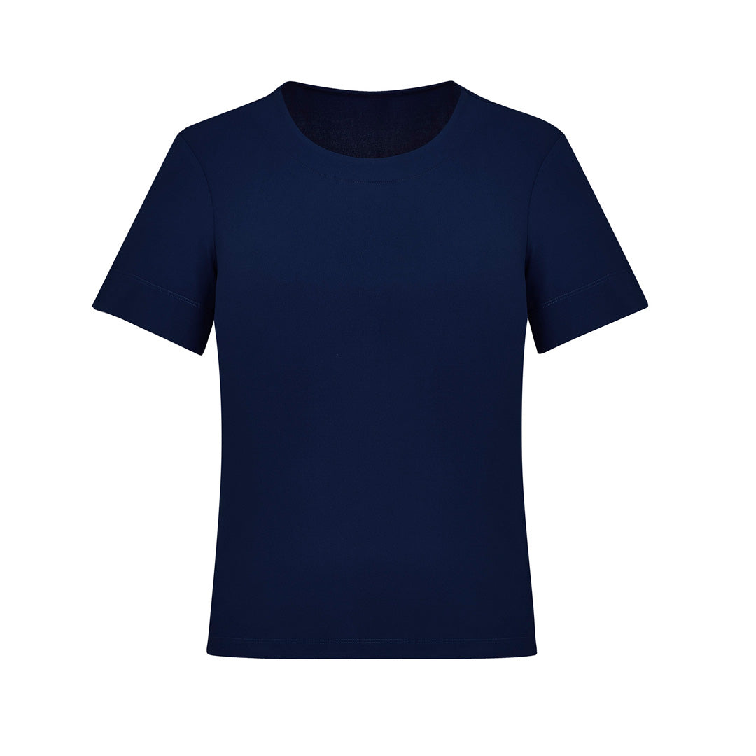 Biz Care The Marley Jersey Top | Ladies | Short Sleeve Navy Shirts & Tops