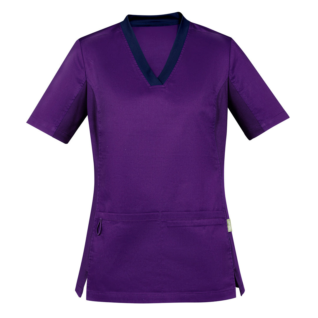 Biz Care The Riley V Neck Scrub Top | Ladies Purple Scrubs