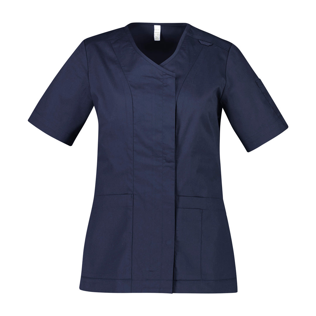 Biz Care The Parks Zip Front Scrub Top | Ladies Navy Scrubs