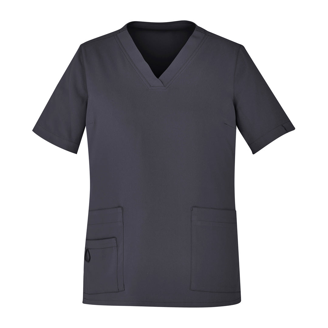 Biz Care The Avery V Neck Scrub Top | Ladies Charcoal Scrubs