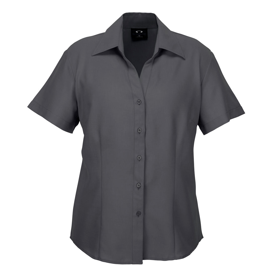 Biz Collection The Oasis Shirt | Ladies | Short Sleeve Charcoal Shirts & Tops