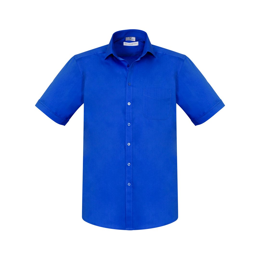 Biz Collection The Monaco Shirt | Mens | Short Sleeve Electric Blue Shirts & Tops