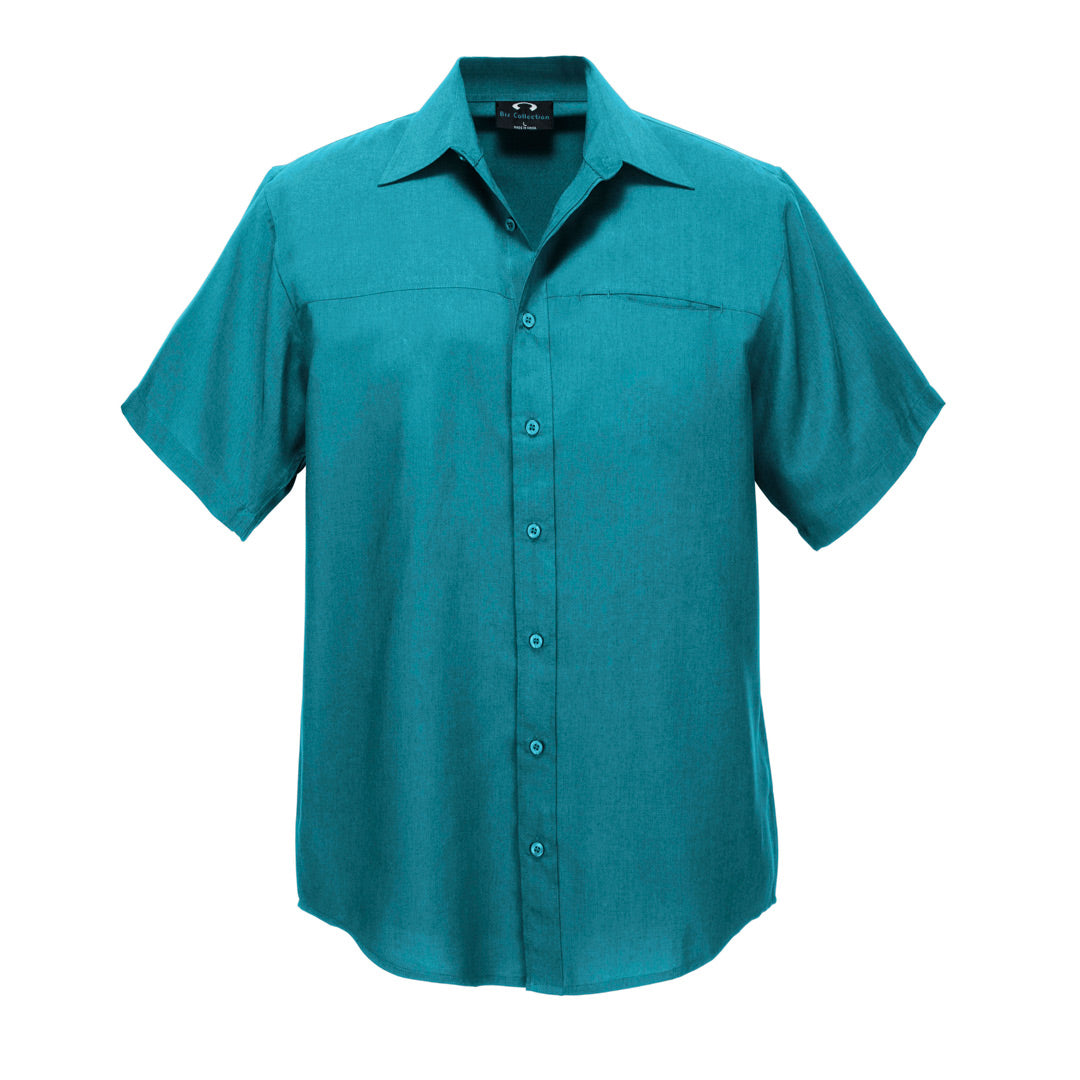 Biz Collection The Oasis Shirt | Mens | Short Sleeve Teal Shirts & Tops