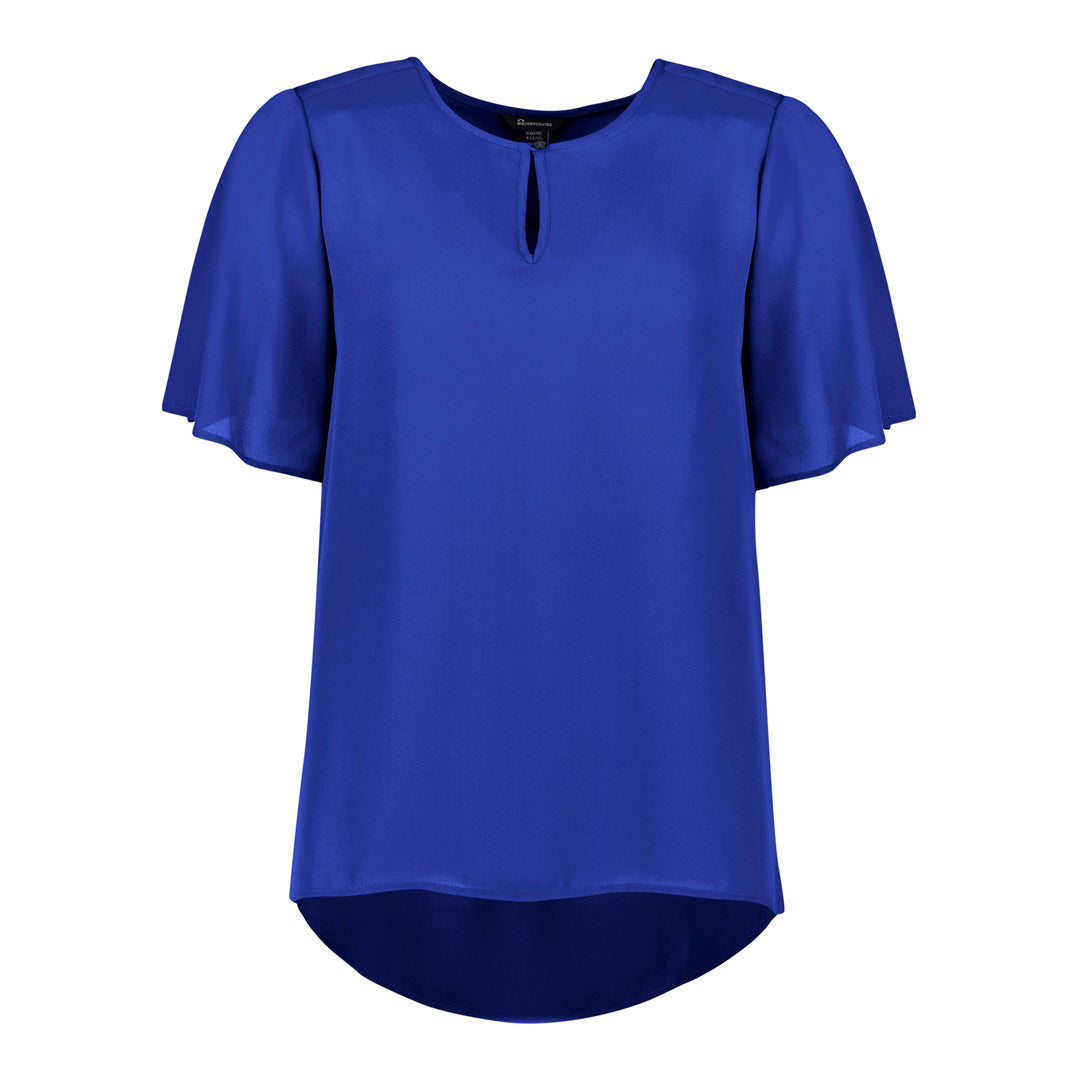 Biz Corporates The Vienna Blouse | Ladies | Short Sleeve Cobalt Shirts & Tops