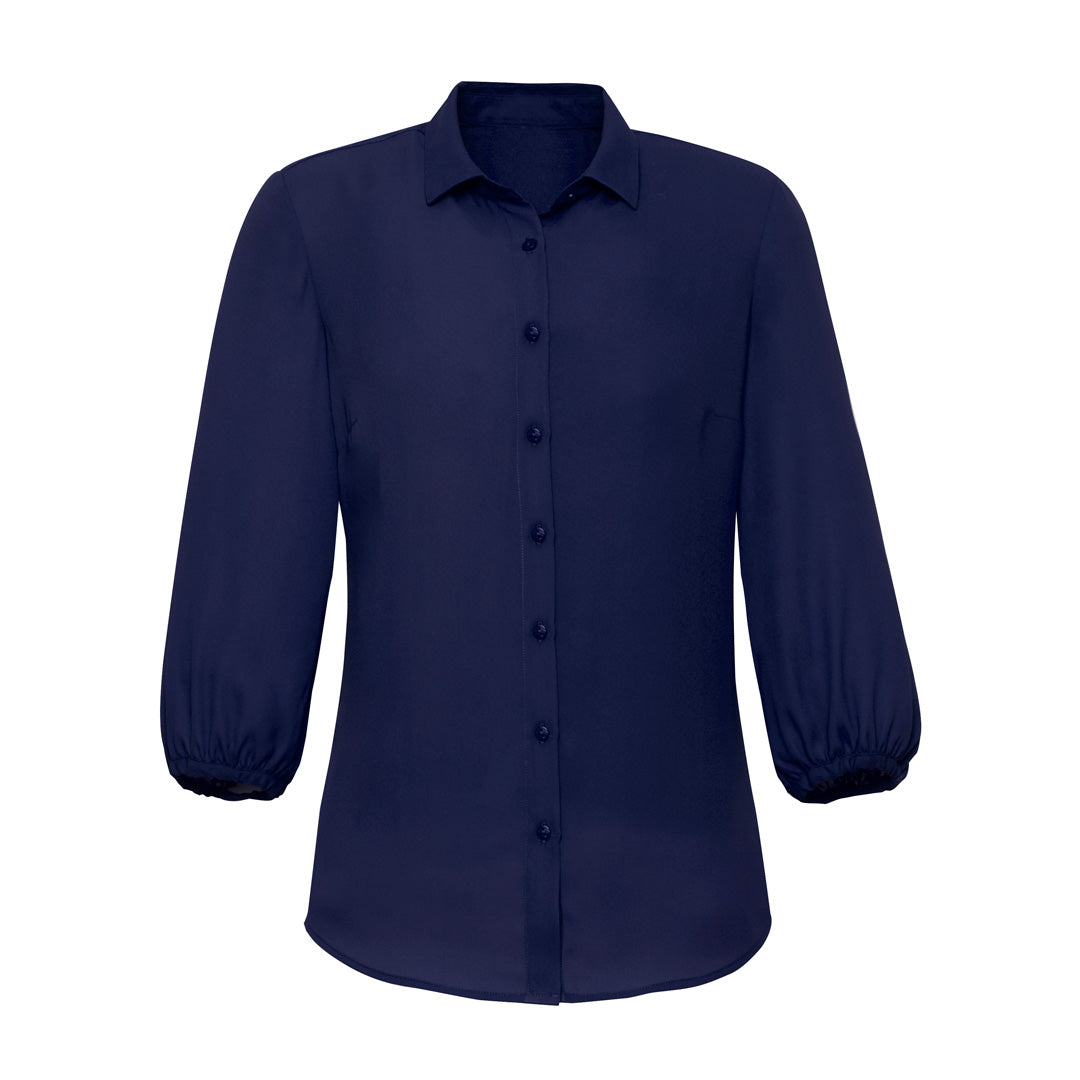 Biz Corporates The Lucy Blouse | Ladies | 3/4 Sleeve Navy Shirts & Tops