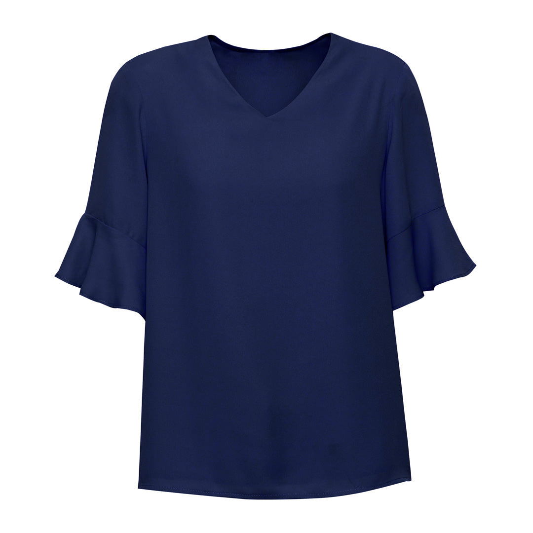 Biz Corporates The Aria Blouse | Ladies | Short Sleeve Navy Shirts & Tops