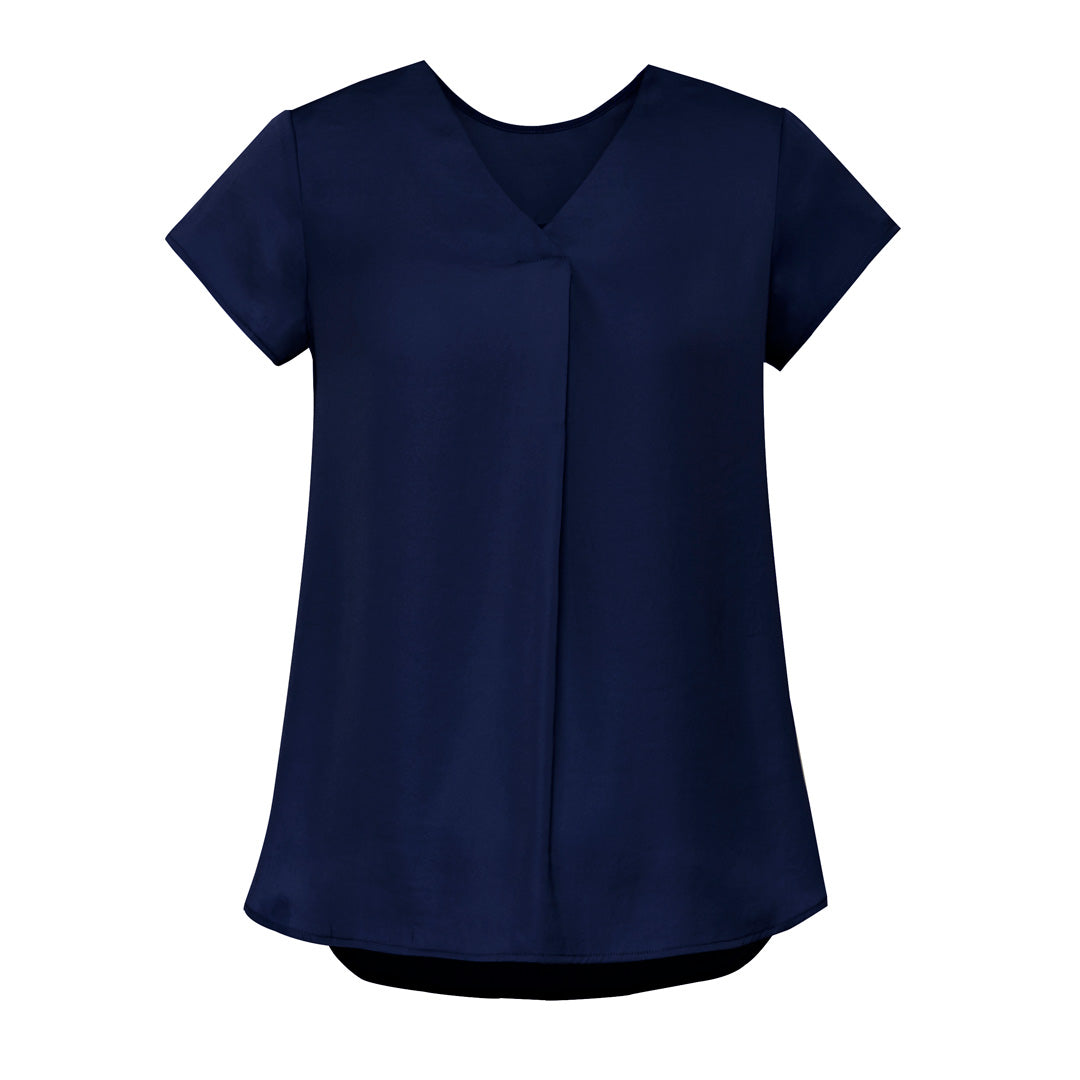 Biz Corporates The Kayla Blouse | Ladies | Short Sleeve Navy Shirts & Tops