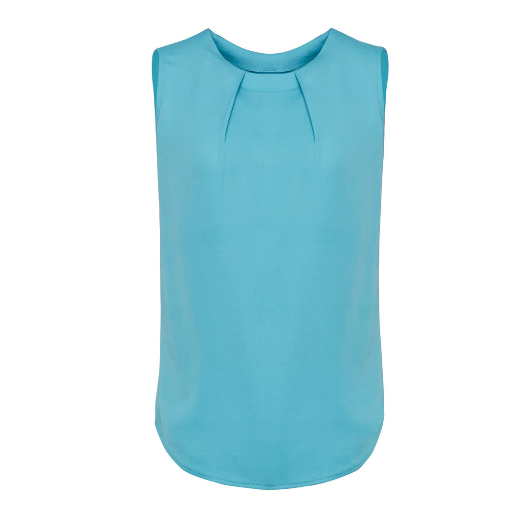 Biz Corporates The Estelle Blouse | Ladies | Sleeveless Aqua Shirts & Tops