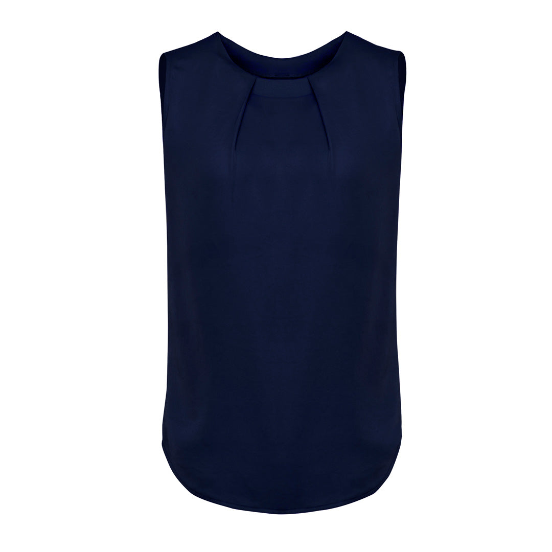 Biz Corporates The Estelle Blouse | Ladies | Sleeveless Navy Shirts & Tops