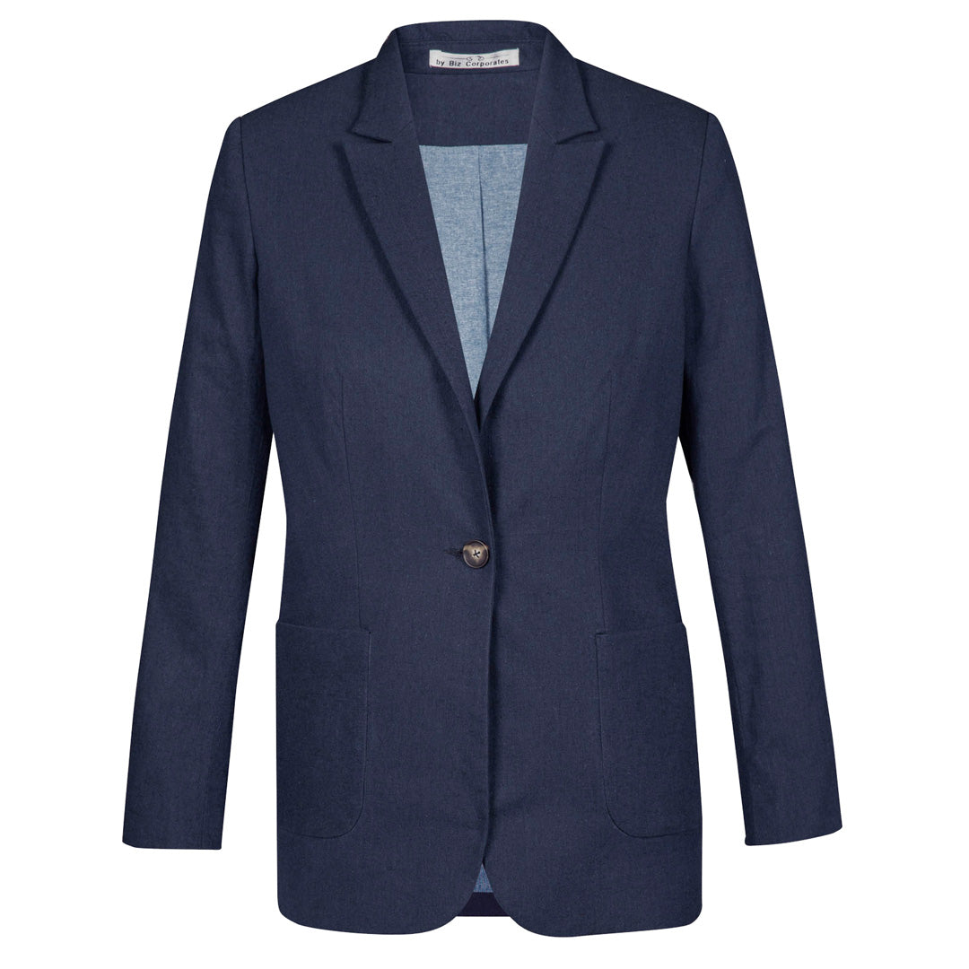Biz Corporates The Arden Blazer | Ladies Navy Coats & Jackets