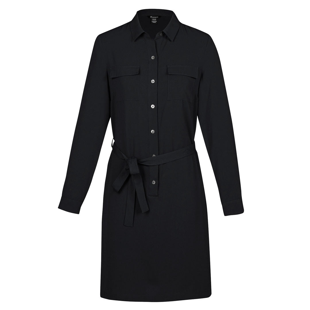 Biz Corporates The Chloe Pocket Shirt Dress | Long Sleeve Black Dresses