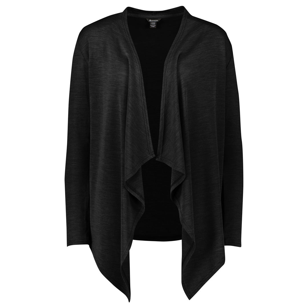 Biz Corporates The Sofia Waterfall Cardigan | Ladies Black Outerwear