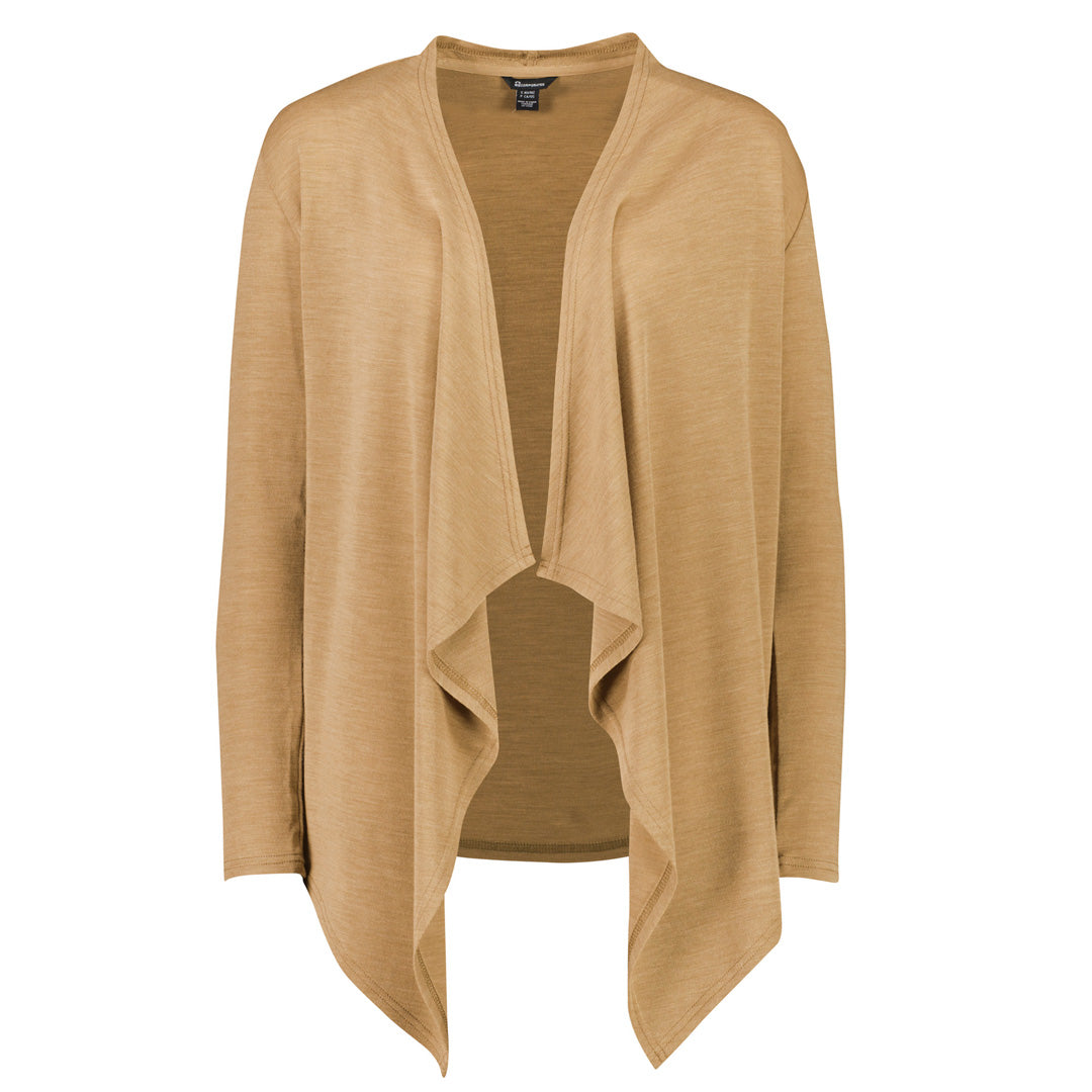 Biz Corporates The Sofia Waterfall Cardigan | Ladies Camel Outerwear