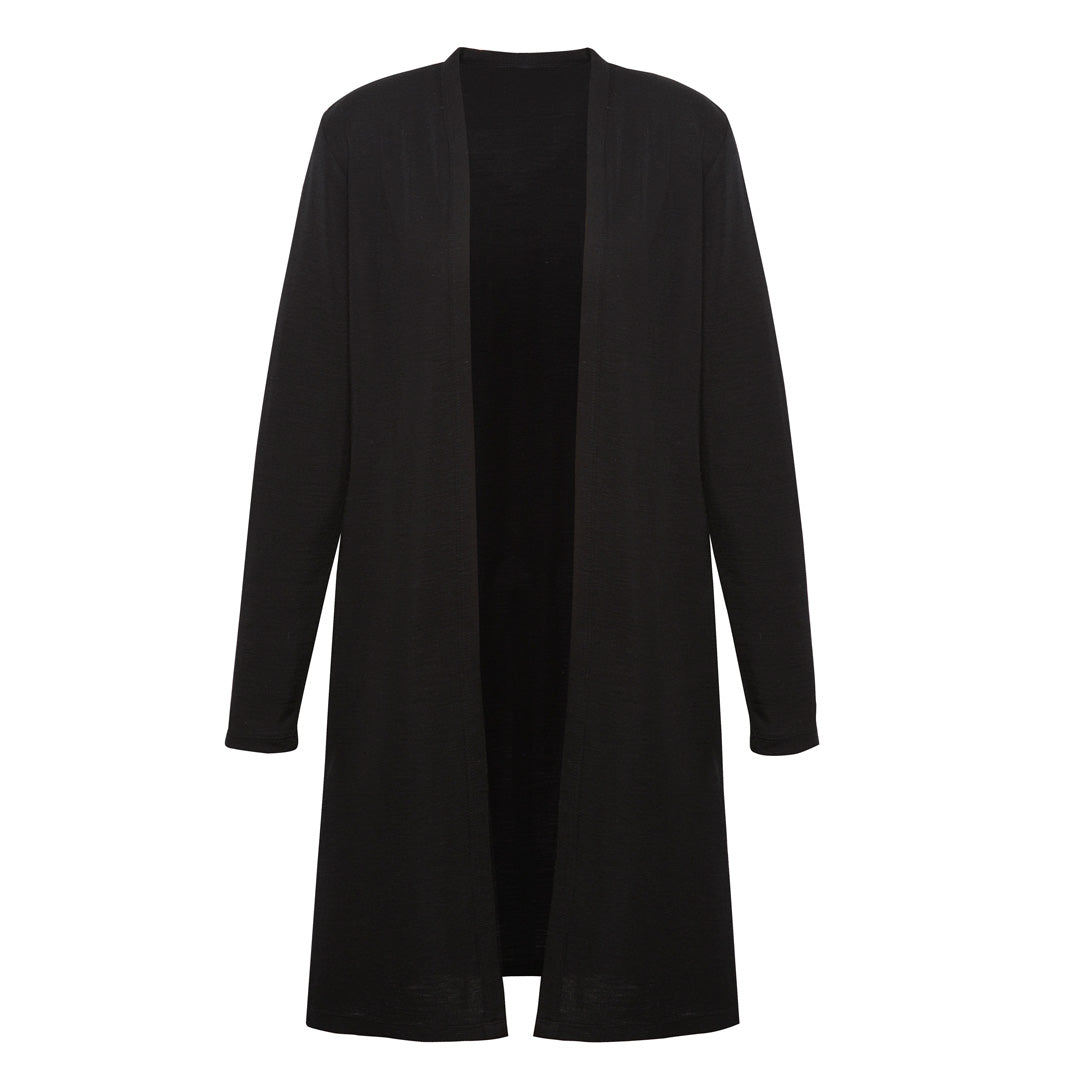 Biz Corporates The Chelsea Cardigan | Ladies | Longline Black Shirts & Tops