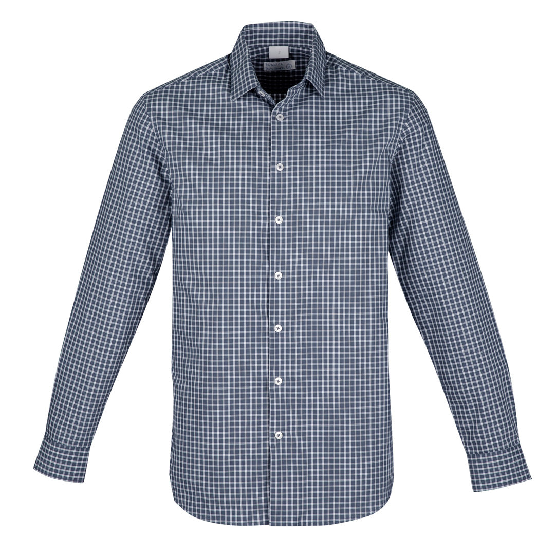 Biz Corporates The Noah Shirt | Classic Fit | Mens | Long Sleeve Dark Blue/White Shirts & Tops