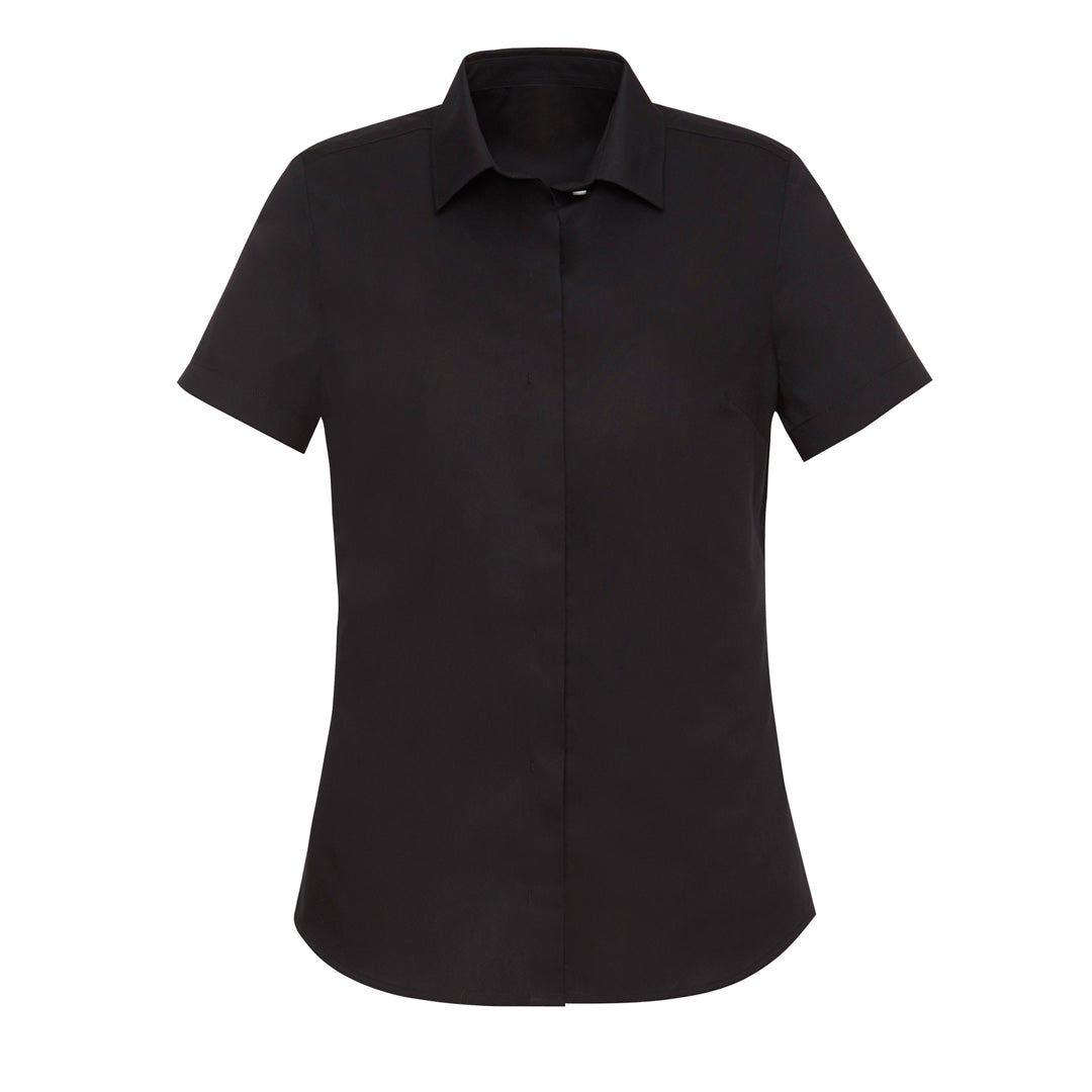Biz Corporates The Charlie Shirt | Ladies | Short Sleeve Black Shirts & Tops