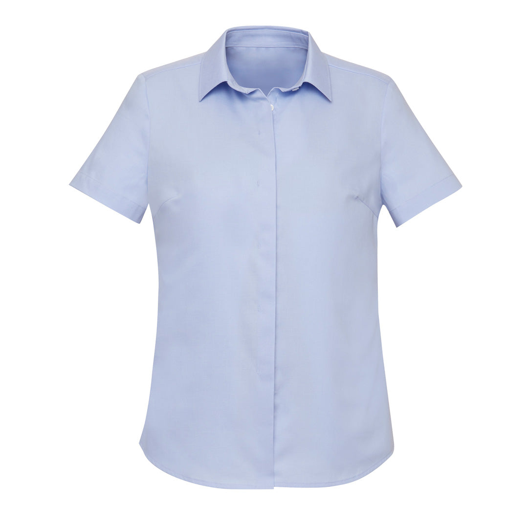 Biz Corporates The Charlie Shirt | Ladies | Short Sleeve Light Blue Shirts & Tops