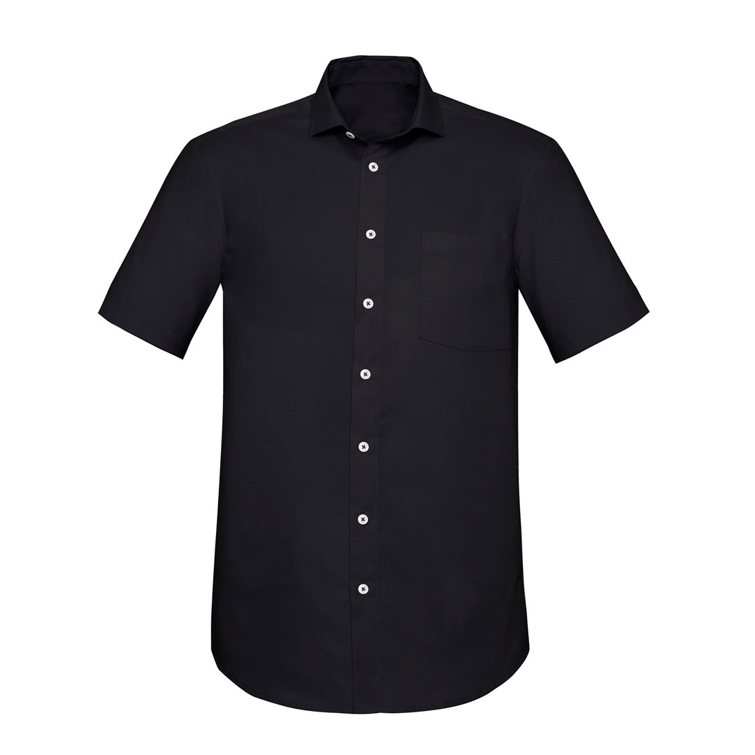 Biz Corporates The Charlie Shirt | Classic Fit | Mens | Short Sleeve Black Shirts & Tops
