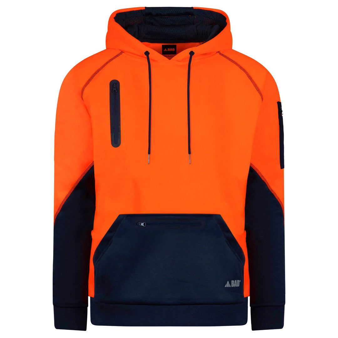 Bad Workwear The Bad Waterproof Rain Defend Hi Vis Fleece Hoodie | Pullover Orange Shirts & Tops