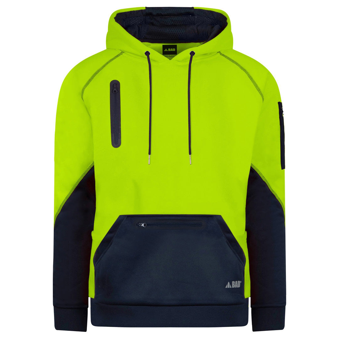 Bad Workwear The Bad Waterproof Rain Defend Hi Vis Fleece Hoodie | Pullover Yellow Shirts & Tops