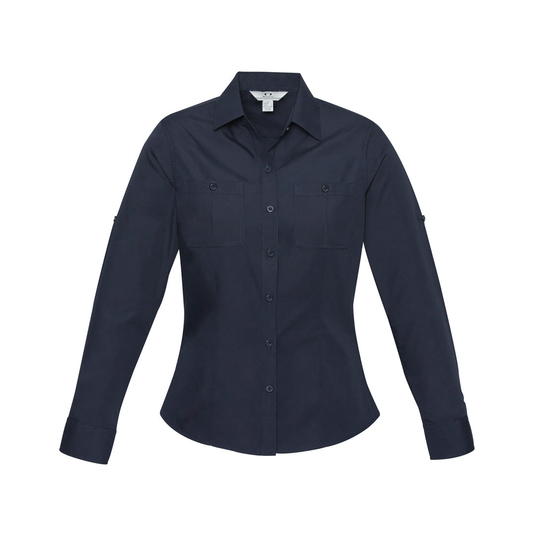 Biz Collection The Bondi Shirt | Ladies | Long Sleeve Navy Shirts & Tops