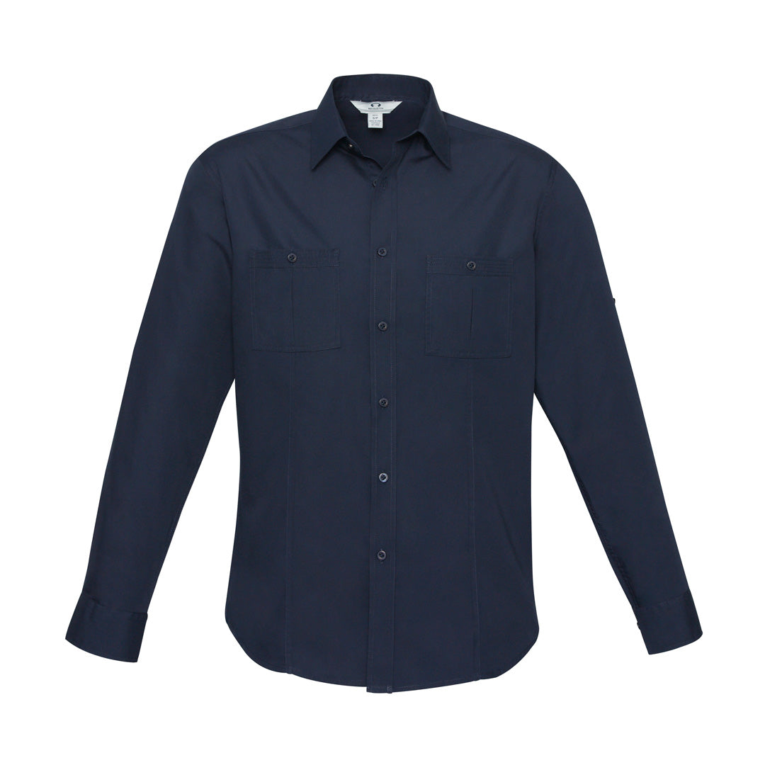 Biz Collection The Bondi Shirt | Mens | Long Sleeve Clearance Navy Shirts & Tops