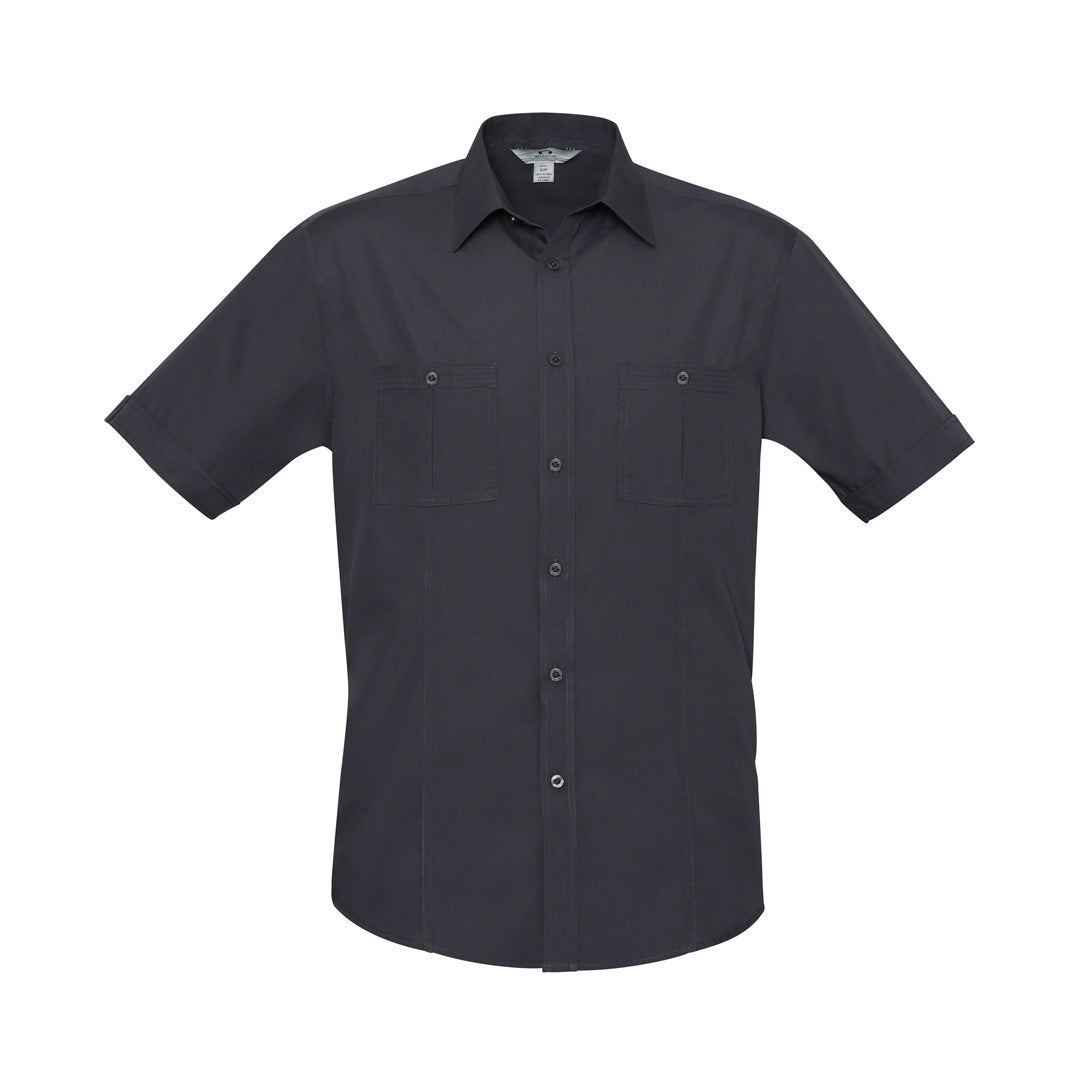 Biz Collection The Bondi Shirt | Mens | Short Sleeve Clearance Charcoal Shirts & Tops