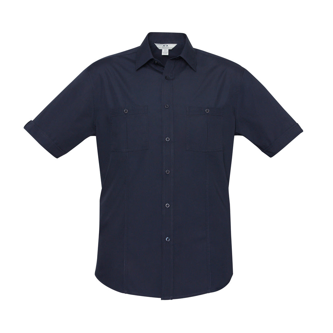 Biz Collection The Bondi Shirt | Mens | Short Sleeve Navy Shirts & Tops