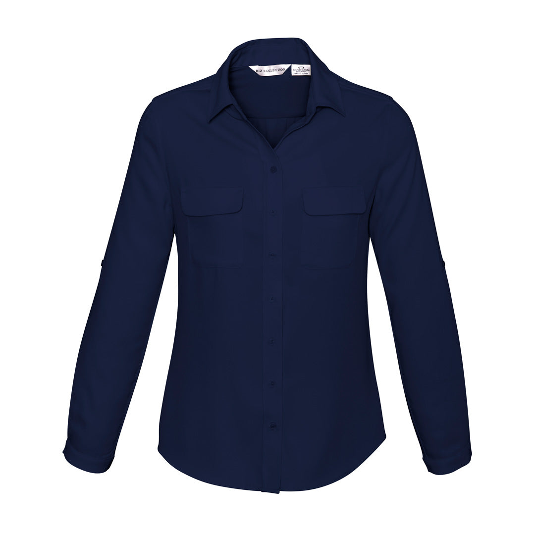 Biz Collection The Madison Shirt | Ladies | Long Sleeve Midnight Blue Shirts & Tops