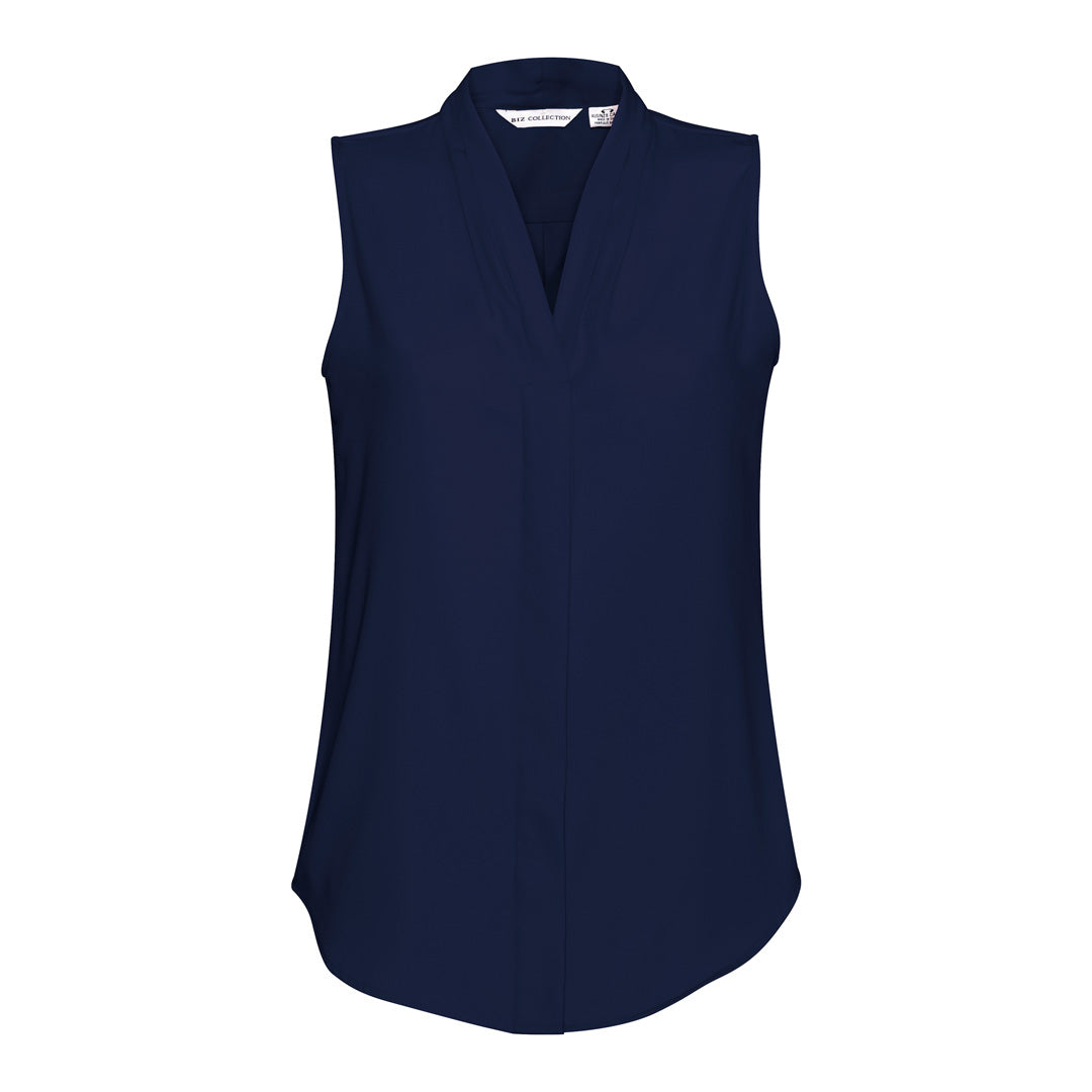 Biz Collection The Madison Shirt | Ladies | Sleeveless Midnight Blue Shirts & Tops