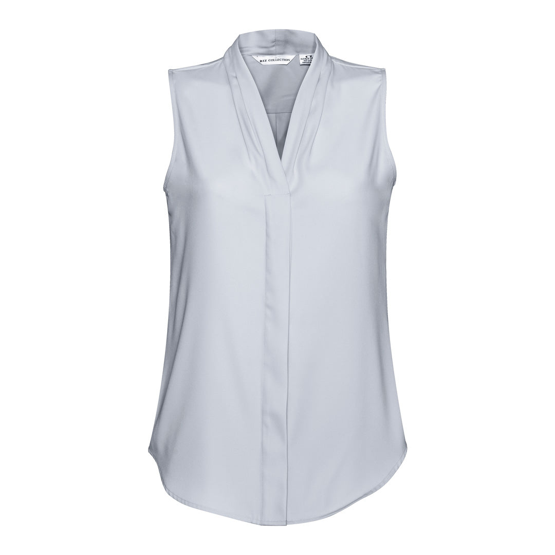 Biz Collection The Madison Shirt | Ladies | Sleeveless Silver Mist Shirts & Tops