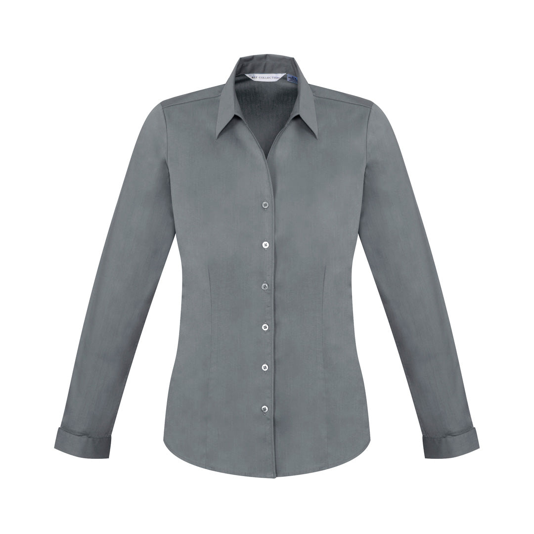 Biz Collection The Monaco Shirt | Ladies | Long Sleeve Platinum Shirts & Tops