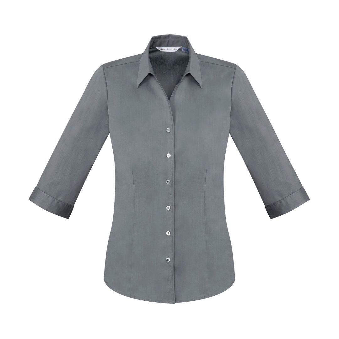 Biz Collection The Monaco Shirt | Ladies | 3/4 Sleeve Platinum Shirts & Tops