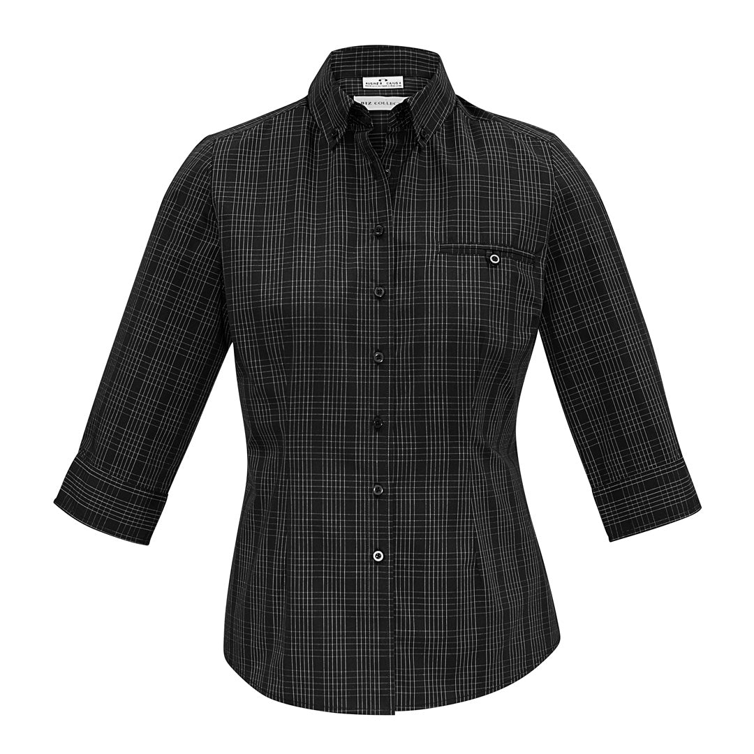 Biz Collection The Harper Shirt | Ladies | 3/4 Sleeve Black/Silver Shirts & Tops