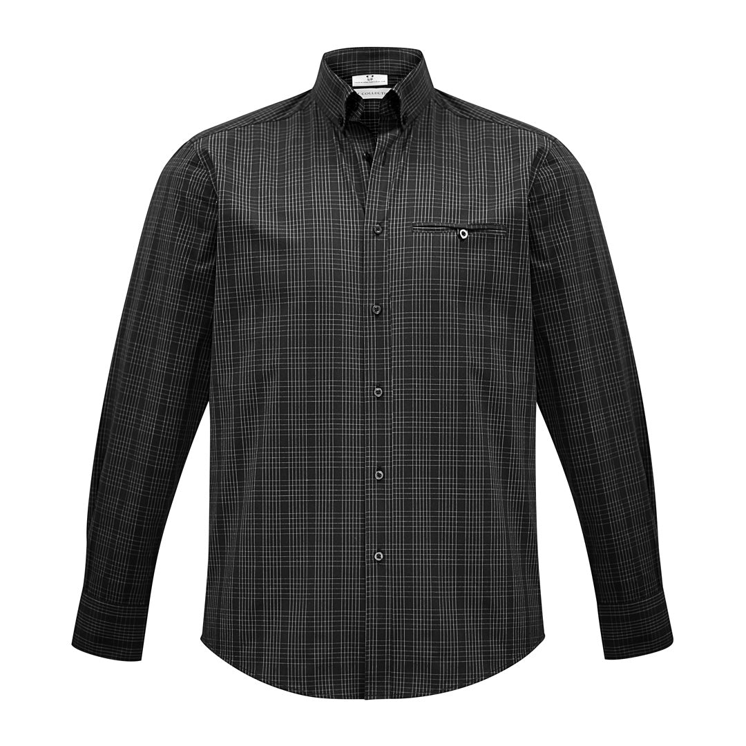 Biz Collection The Harper Shirt | Mens | Long Sleeve Black/Silver Shirts & Tops