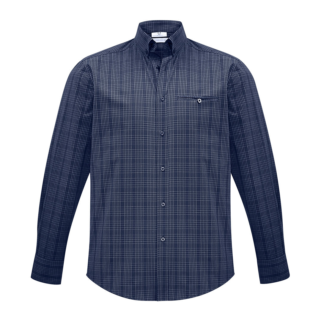 Biz Collection The Harper Shirt | Mens | Long Sleeve Ink/Silver Shirts & Tops