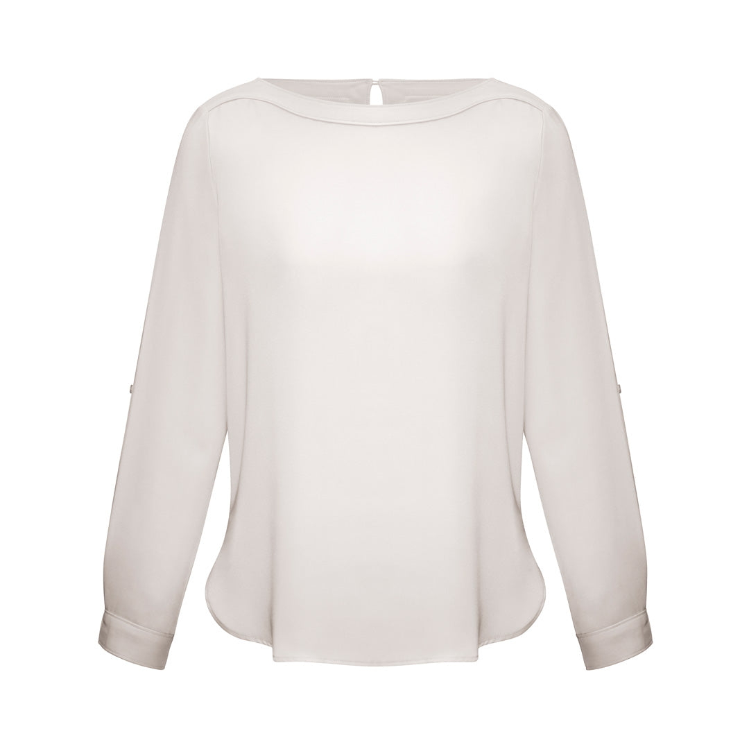 Biz Collection The Madison Boatneck | Ladies | Long Sleeve Ivory Shirts & Tops