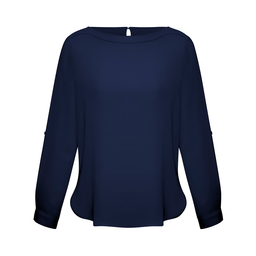 Biz Collection The Madison Boatneck | Ladies | Long Sleeve Midnight Blue Shirts & Tops