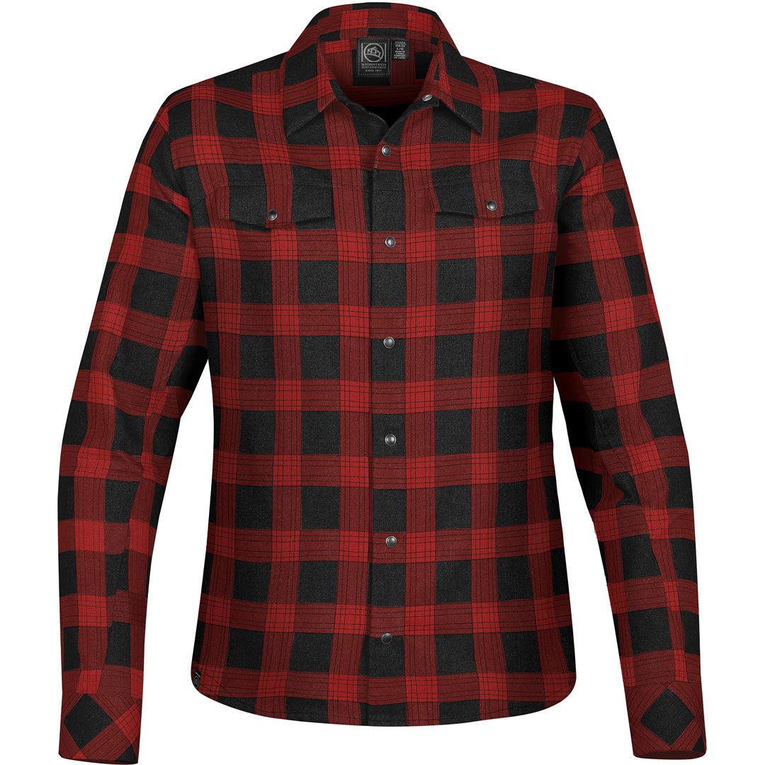 Stormtech The Logan Snap Front Shirt | Ladies Black/Red Shirts & Tops