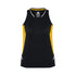 Biz Collection The Renegade Singlet | Ladies Black/Gold/Silver Shirts & Tops