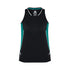 Biz Collection The Renegade Singlet | Ladies Black/Teal/Silver Shirts & Tops