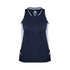 Biz Collection The Renegade Singlet | Ladies Navy/White/Silver Shirts & Tops