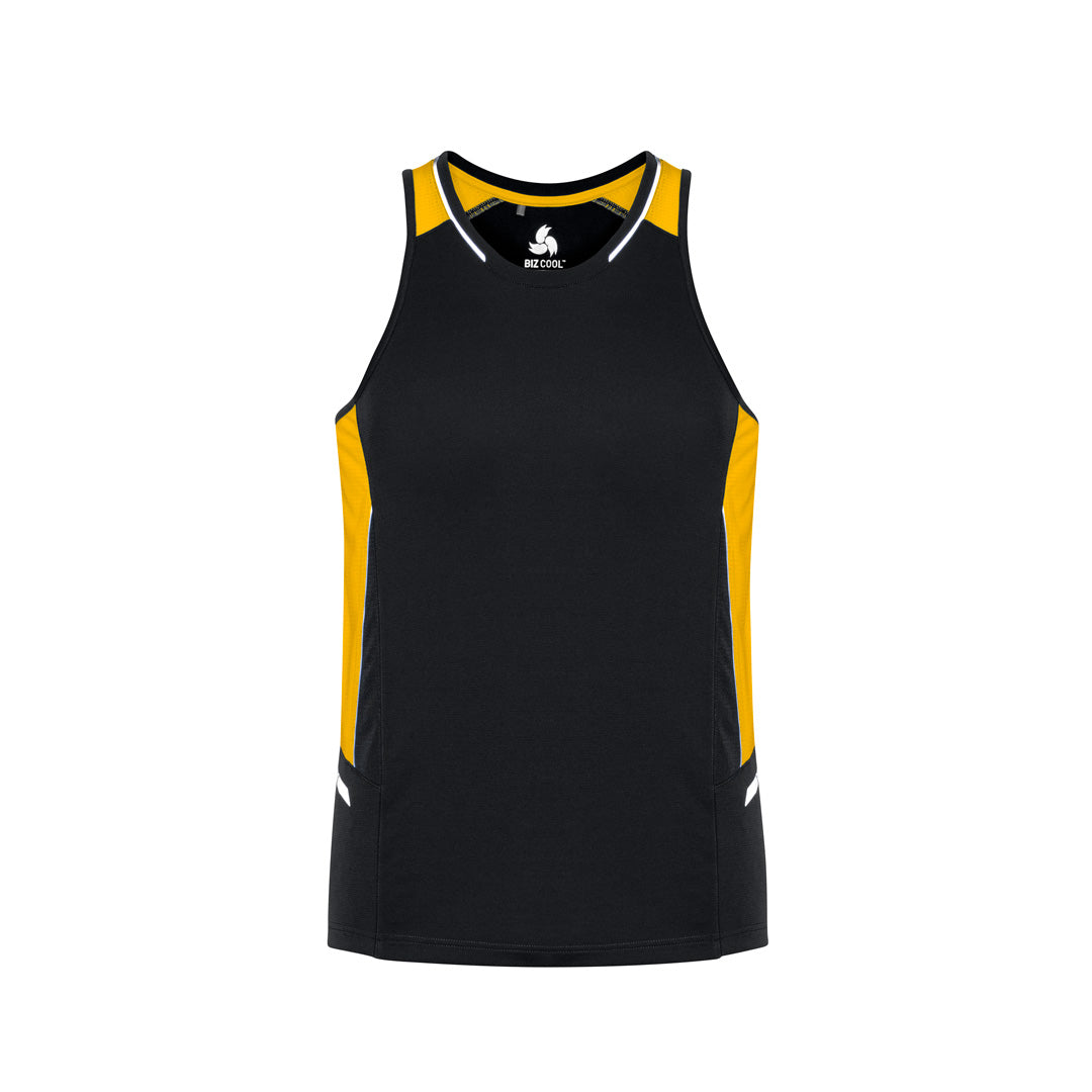 Biz Collection The Renegade Singlet | Mens Black/Gold/Silver Shirts & Tops