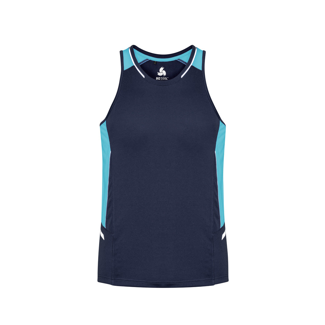 Biz Collection The Renegade Singlet | Mens Navy/Sky/Silver Shirts & Tops